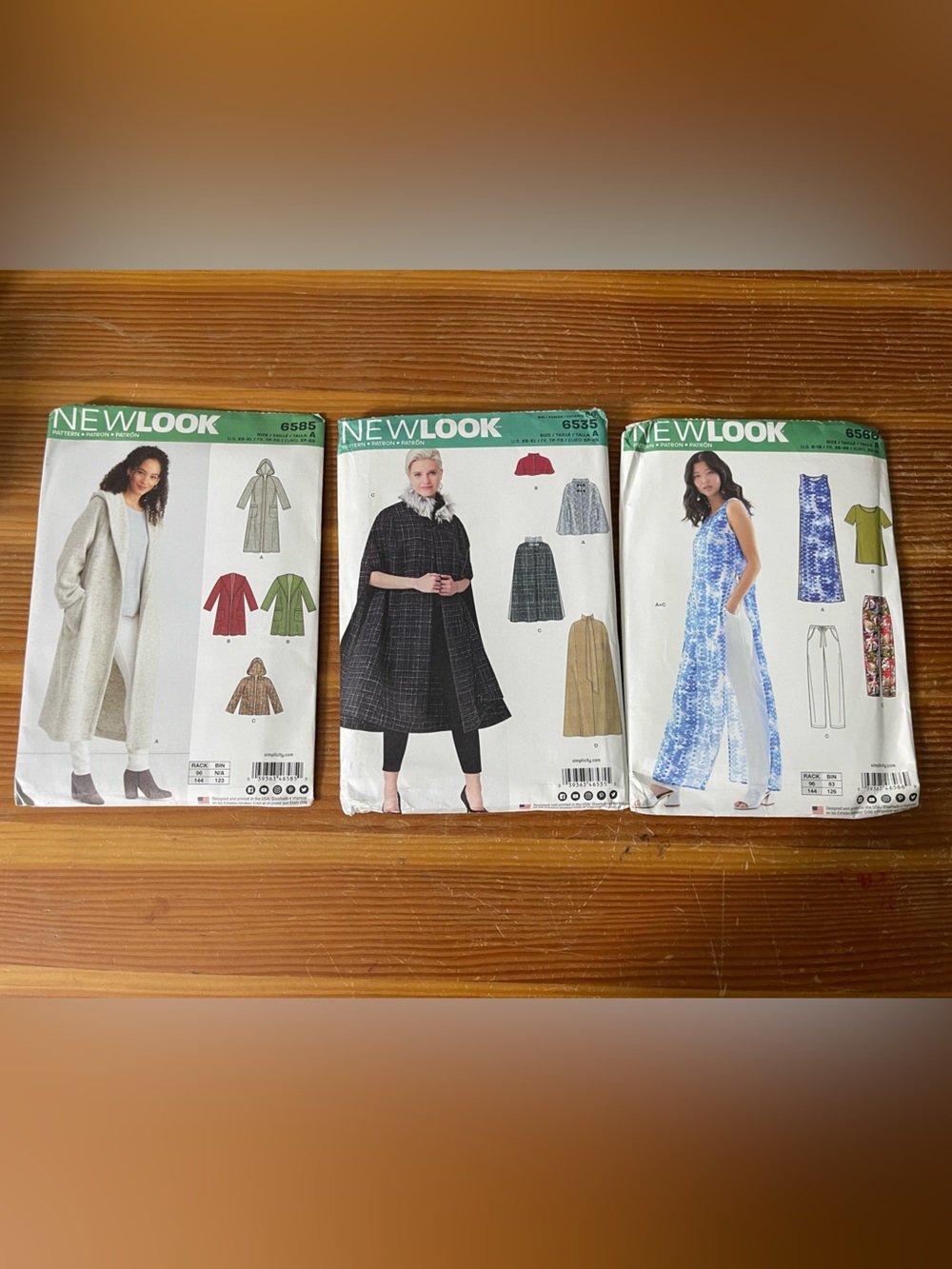 New Look Sewing Pattern Lot 3 Coat Cape Tunic Pants 6585 6535 6566